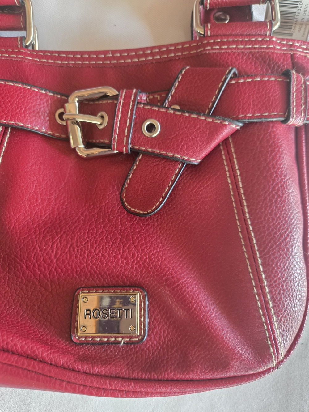 Rosetti Crimson Leatherette Handbag Bag - Picture 8 of 16